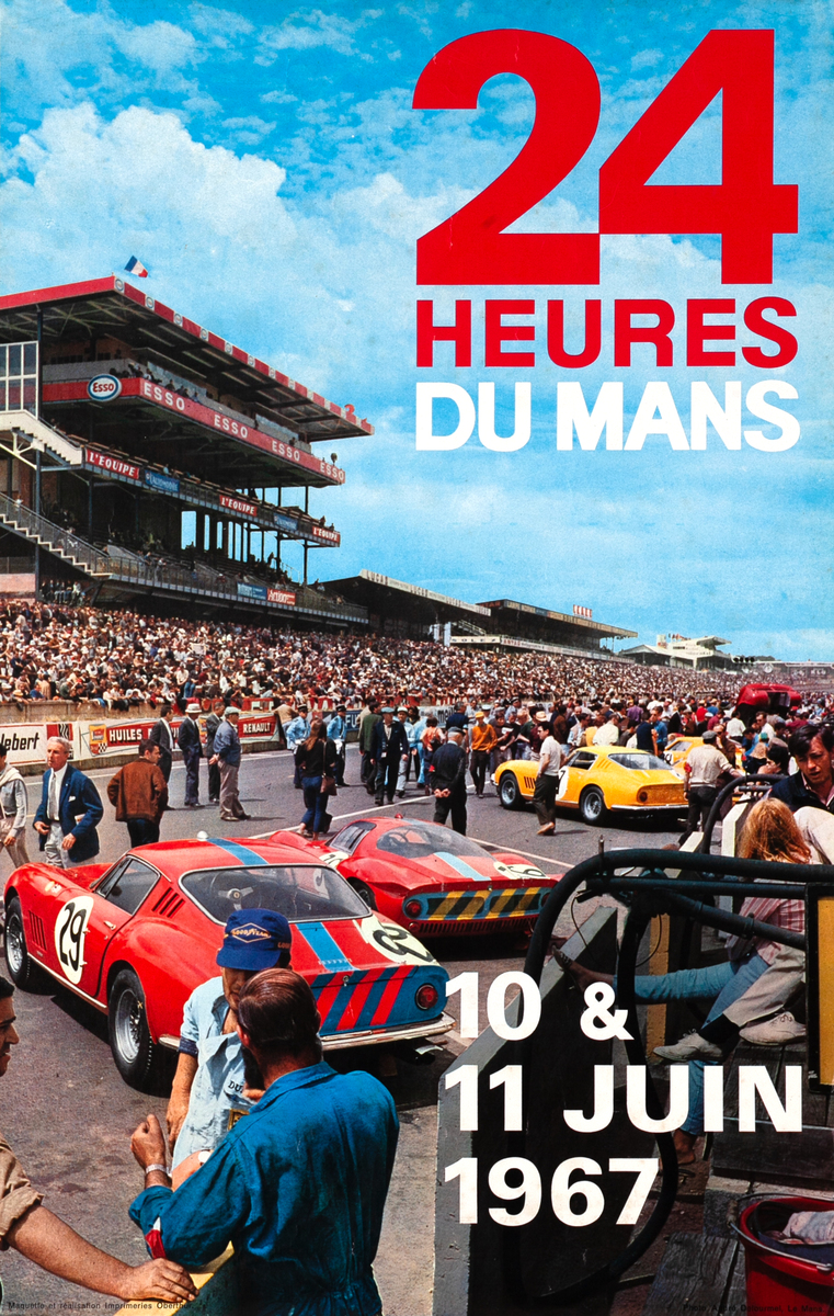 24 Heures du Mans 1967 - LeMans 24 Hour Formula 1 Race Poster