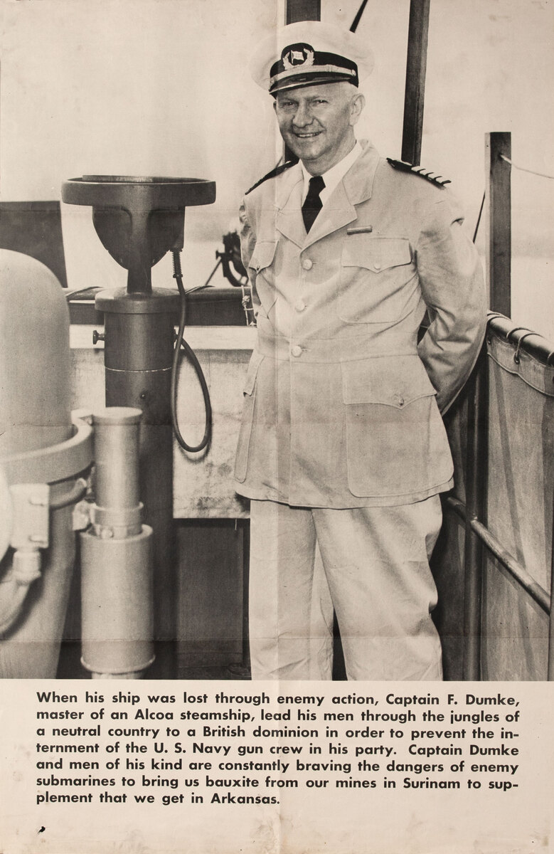 WWII Merchant Marine Poster - Captain F. Dumke Master