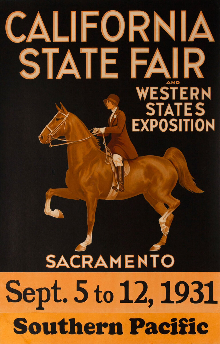 California State Fair and Western Exposition Sacramento Southern Pacific Rail Poster