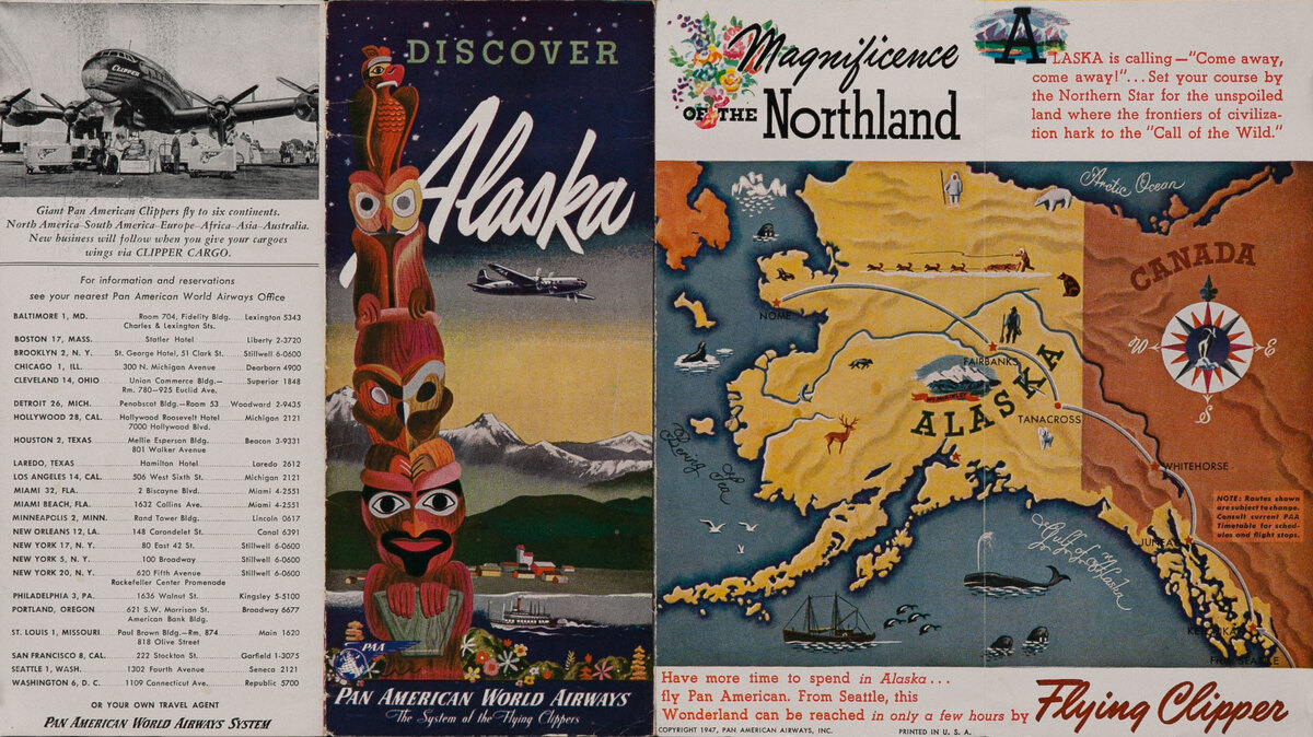Discover Alaska Pan American World Airways Brochure