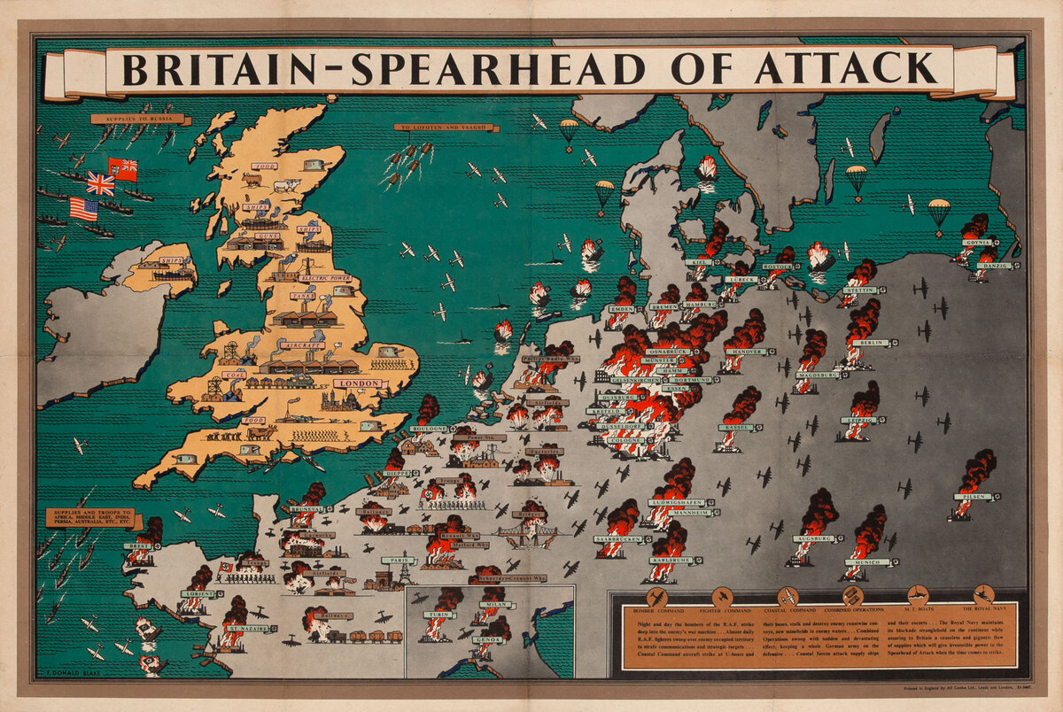 Britain - Spearhead of Attack British  WWI Poster