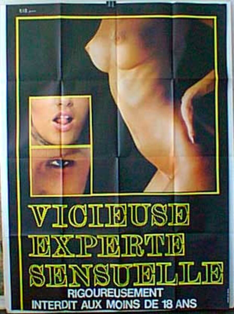 Vicieuse Experte Sensuelle Original French X-Rated Movie Poster