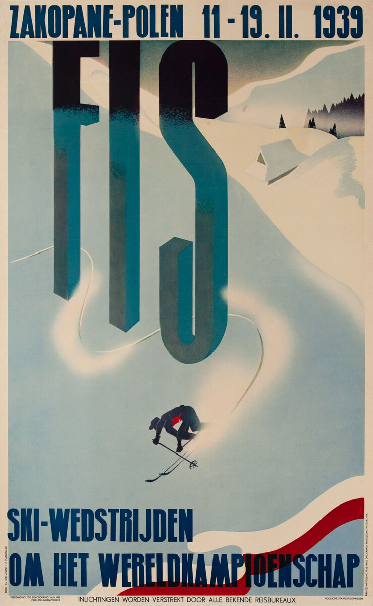 FIS Nordic World Ski Championships 1939 David Pollack Vintage Posters