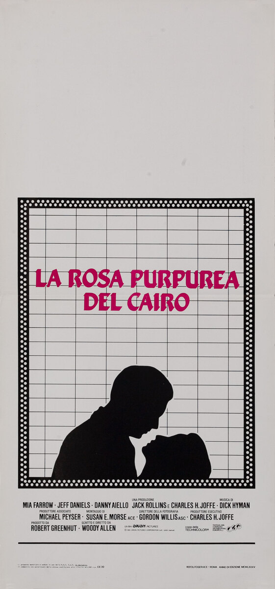 La Rosa Purpurae Del Cairo Italian Movie Poster The Purple Rose of Cairo