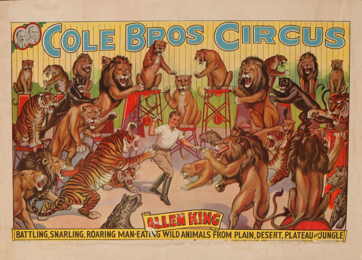 Cole Bros Circus - Allen King Wild Animals Lion Tamer