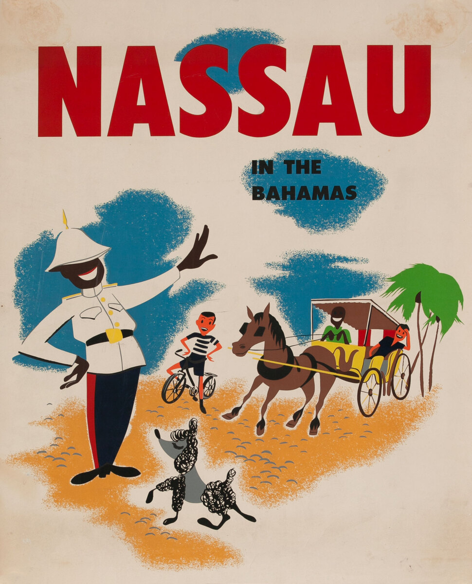 Bahamas Nassau Travel Posters Policeman and Poodle