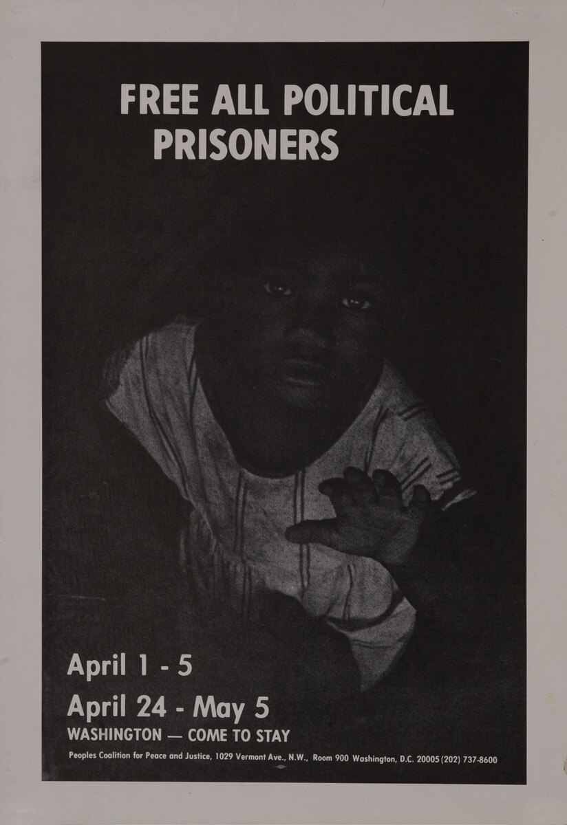 Free All Political Prisoners - anti-Vietnam War Protest Poster