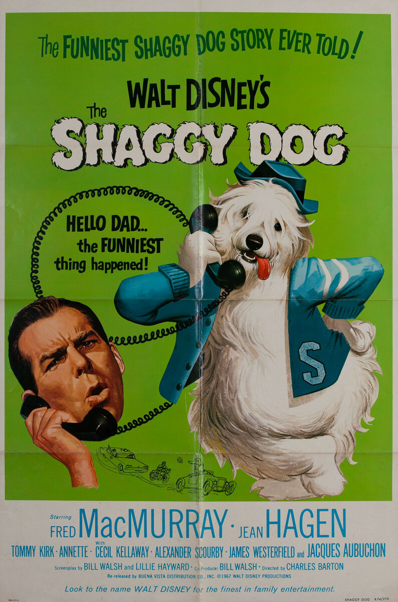 Walt Disney’s the Shaggy Dog 1 Sheet Movie Poster