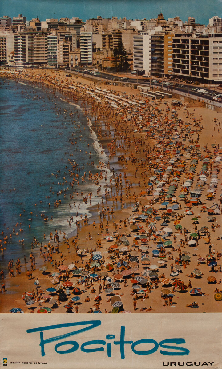 Pocitos Uruguay Travel Poster Beach
