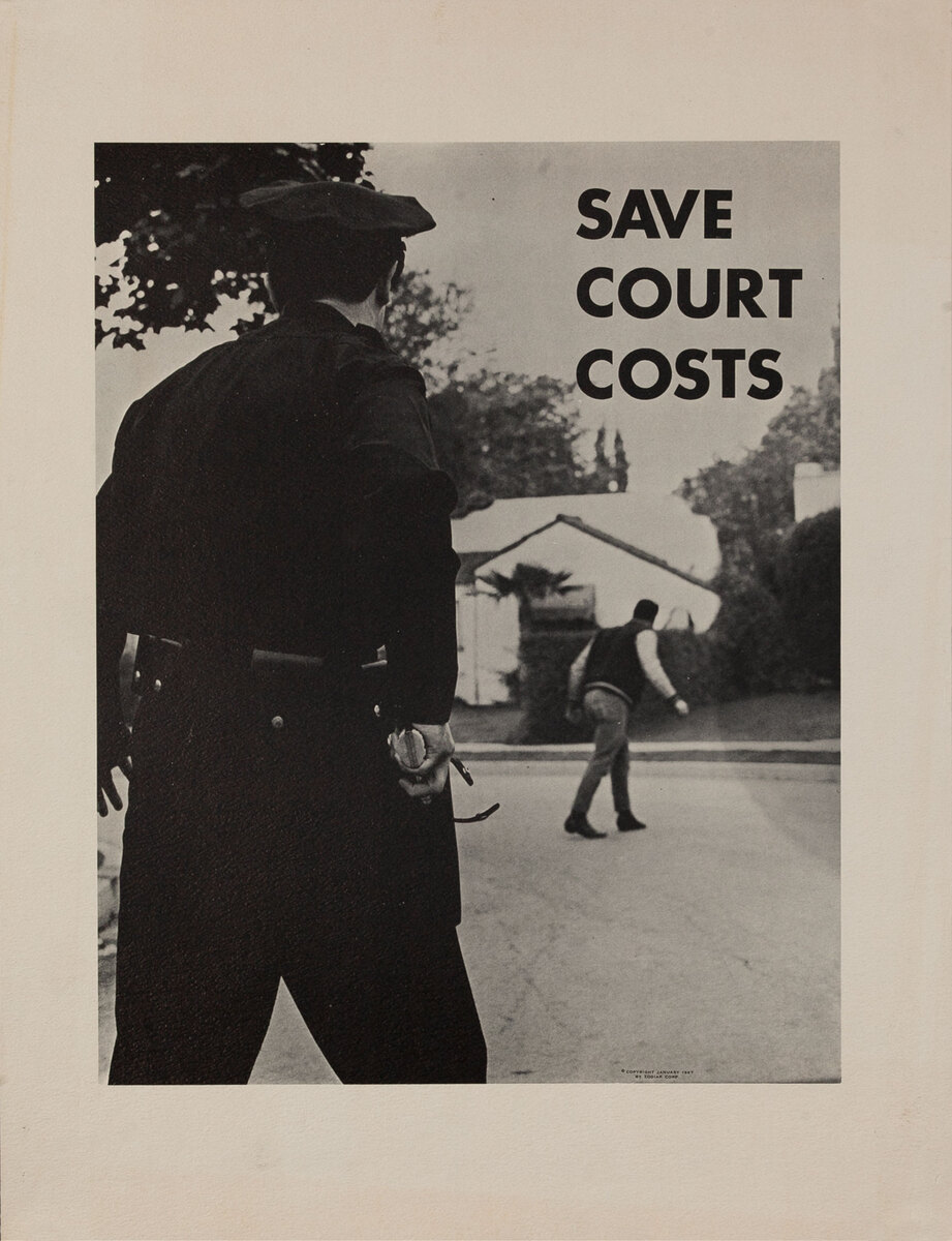 Save Court Costs - Civil Rights Satirical Protest Poster Police Brutality