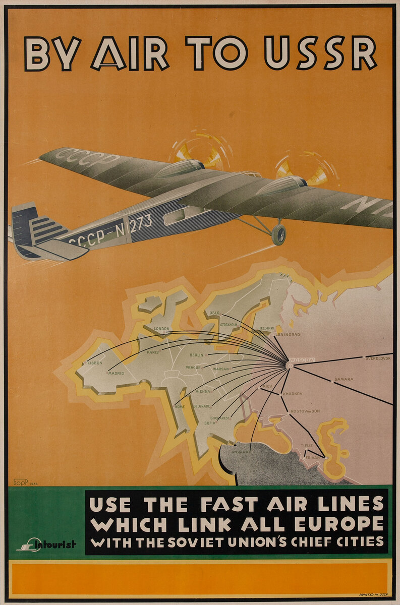 By Air to USSR - Use the Fast Air Lines Which Link All Europe With the Soviet Union’s Chief Cities