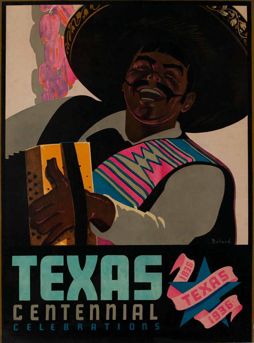 Texas Centennial Celebration  1836-1936 Accordion Player