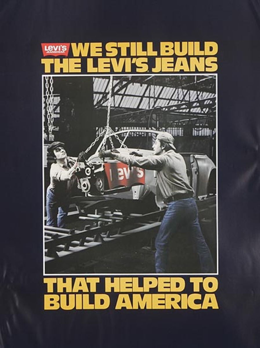 The Levi's Jeans That Helped to Build America Original Advertising Poster auto assembly