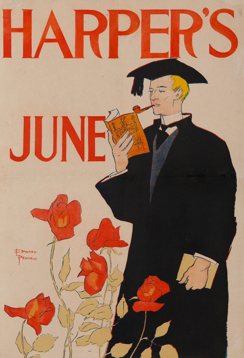 Harper’s Magazine June Graduate Original American Literary Poster 
