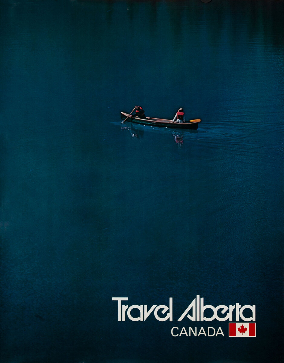 Travel Alberta  Canoe Canadian Travel Poster