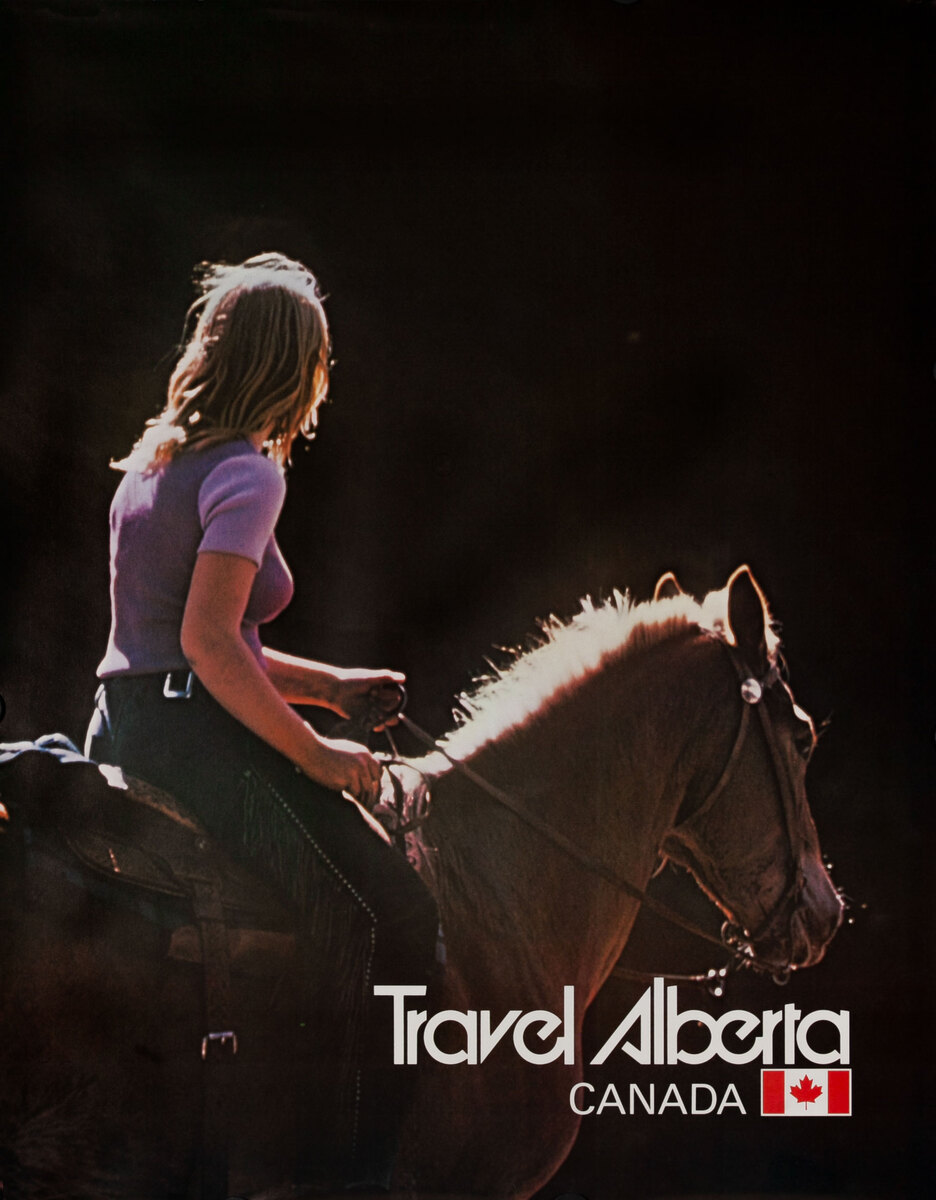 Travel Alberta Horseback Canadian Travel Poster