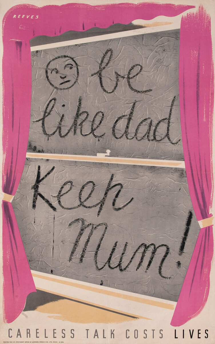 Be like Dad Keep Mum! - WWII British ecurity Poster 