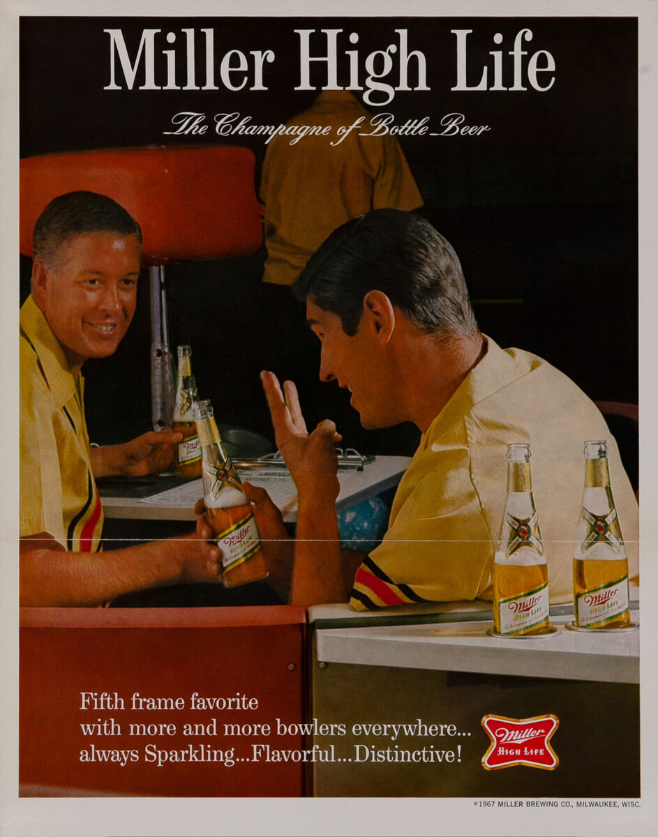 Miller High Life Beer, The Champagne of Bottled Beer Bowling - Mini Poster