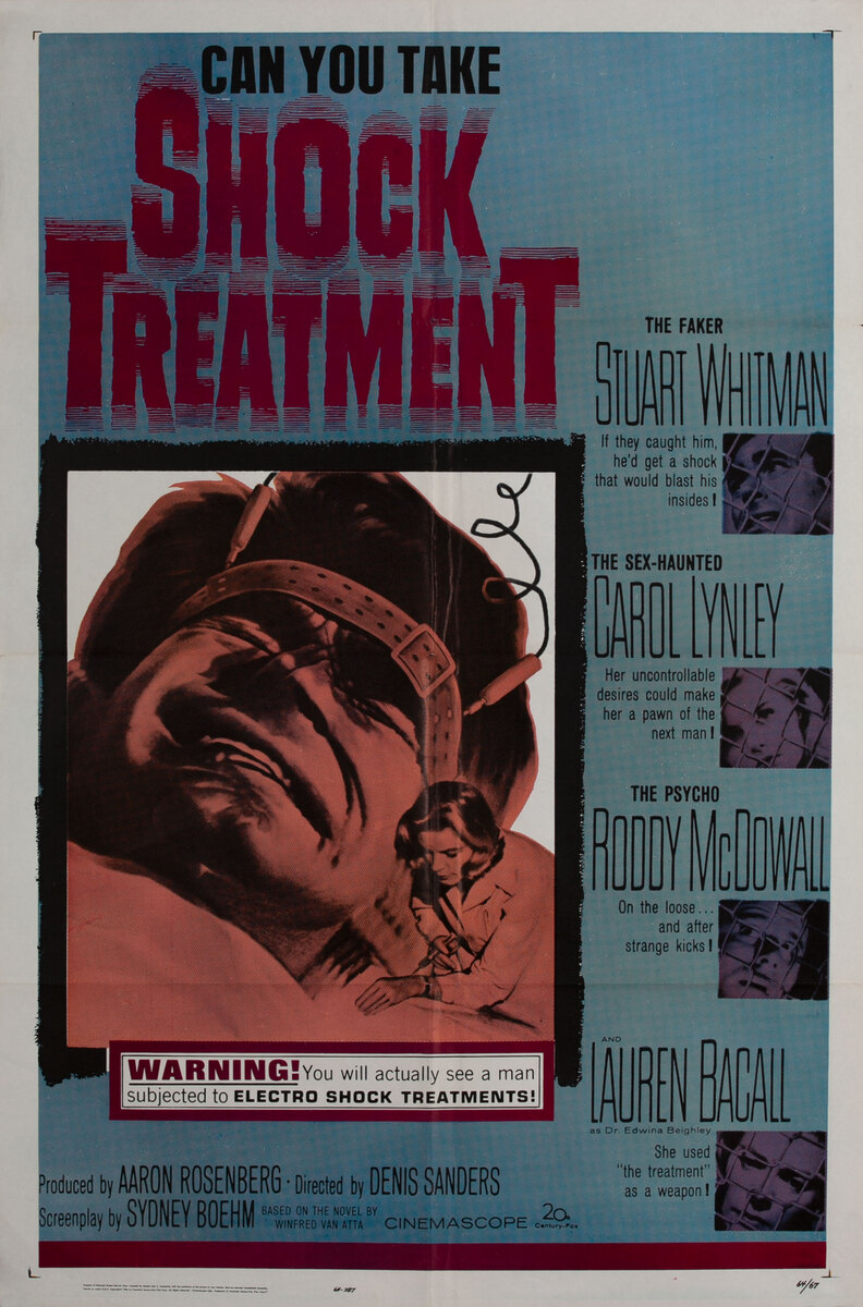 SHOCK TREATMENT 1sh Movie Poster - you actually see a man subjected to electroshock treatments!