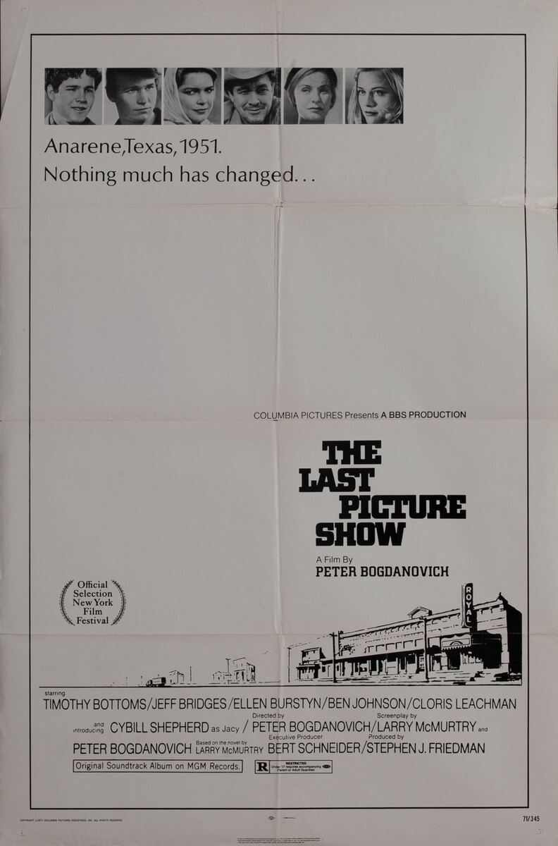 The Last Pictures Show 1 Sheet Movie Poster 