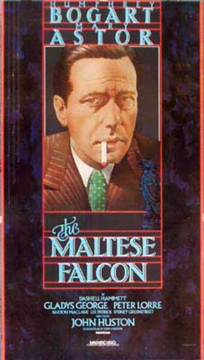 The Maltese Falcon Video Release Vintage Original Movie Poster