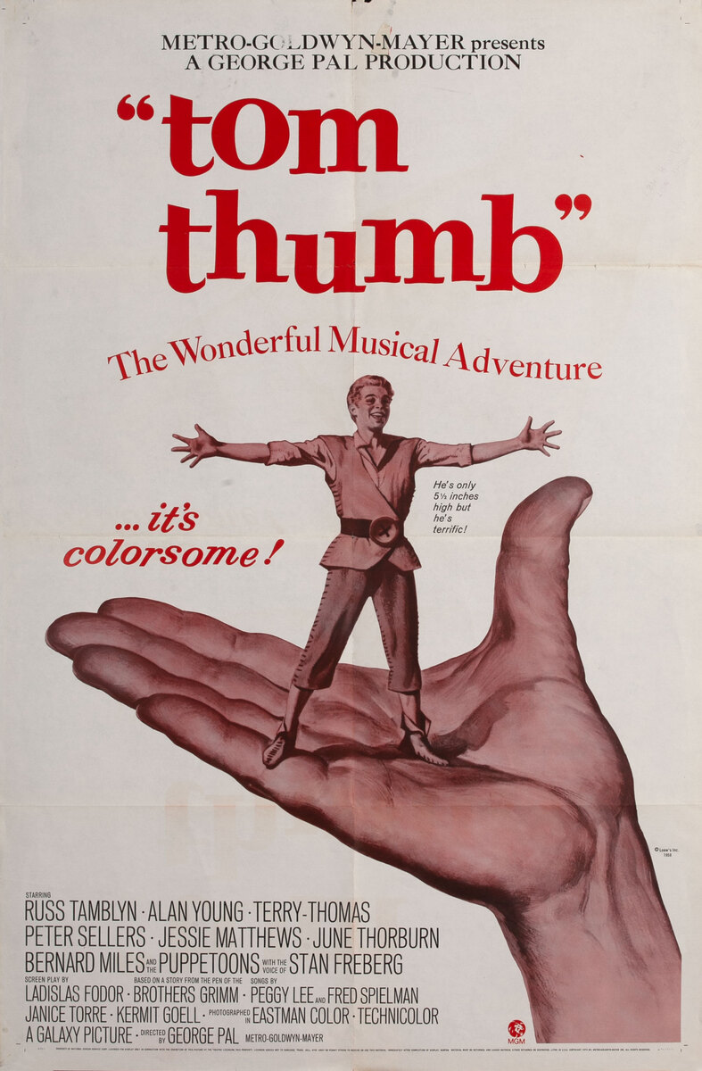 tom thumb 1 sheet movie poster