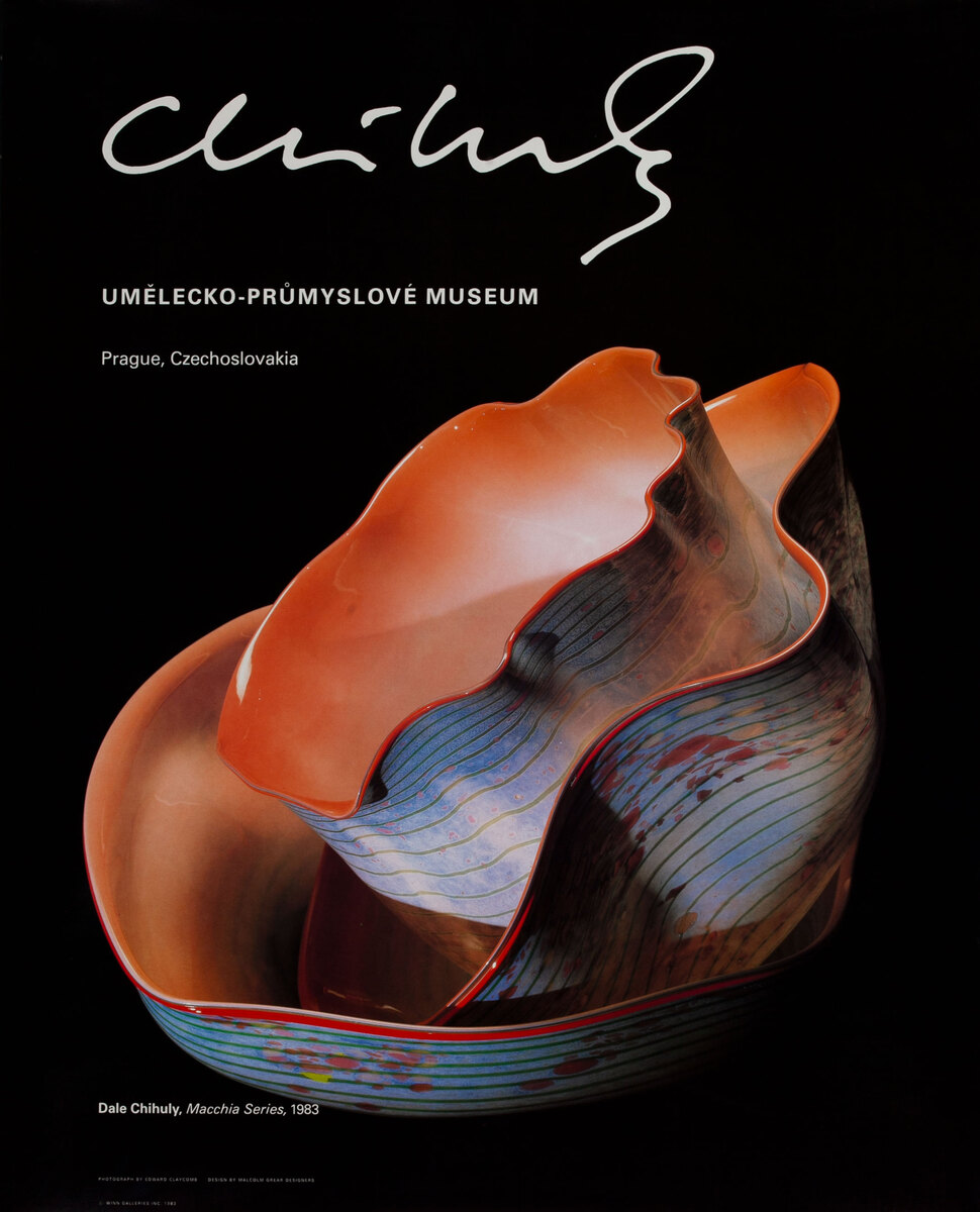 Dale Chihuly Art Poster Umelecko-PrumSlove Museum Prague Czechoslovakia