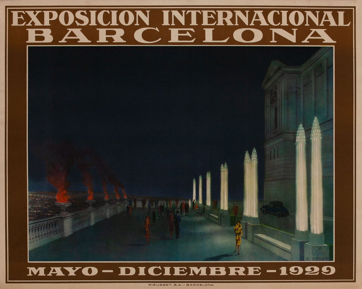 Exposicion Internacional Barcelona - International Exposition Poster 1929 -- Fountains C