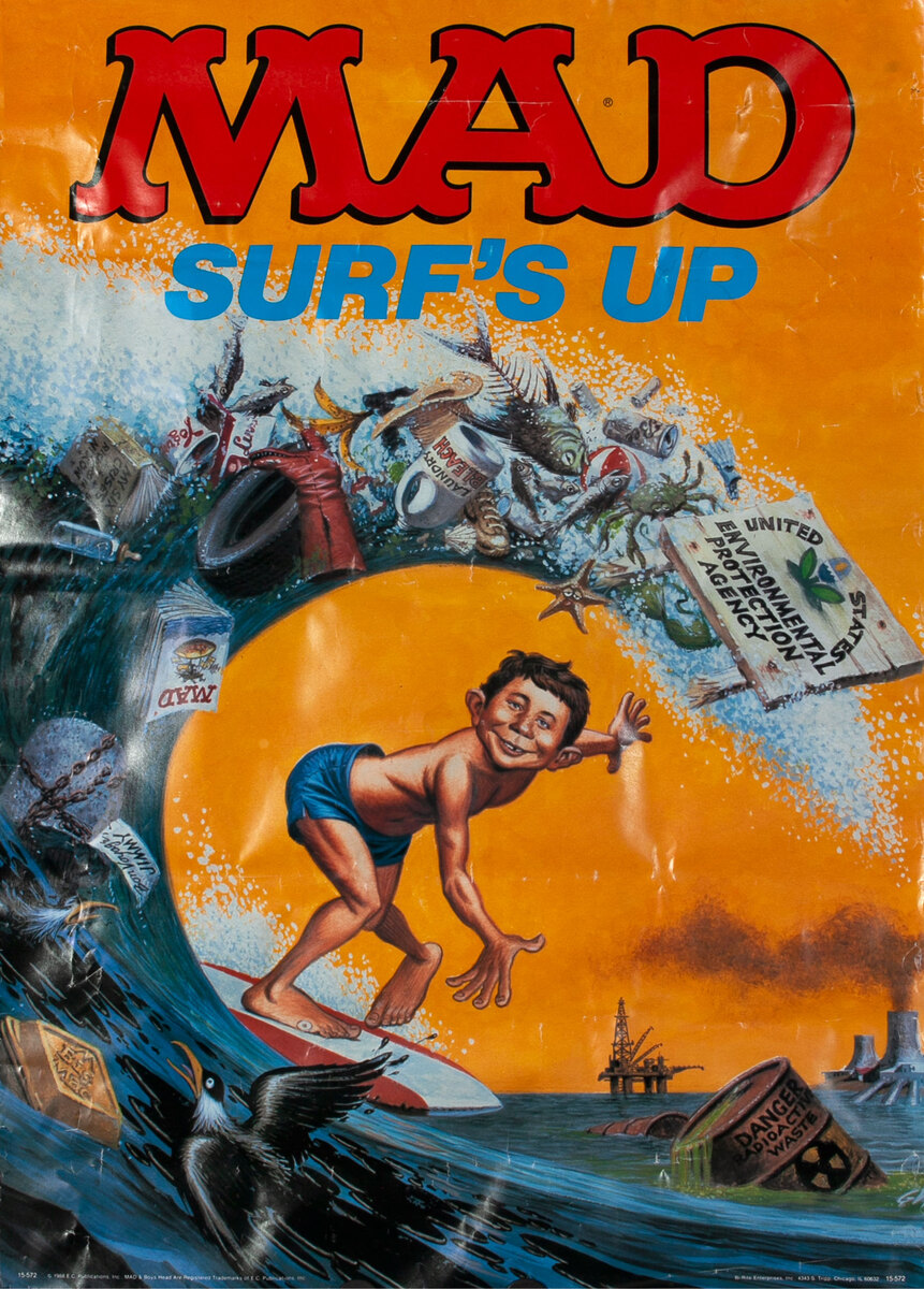 Mad Magazine Surf’s Up Satirical Pollution Poster