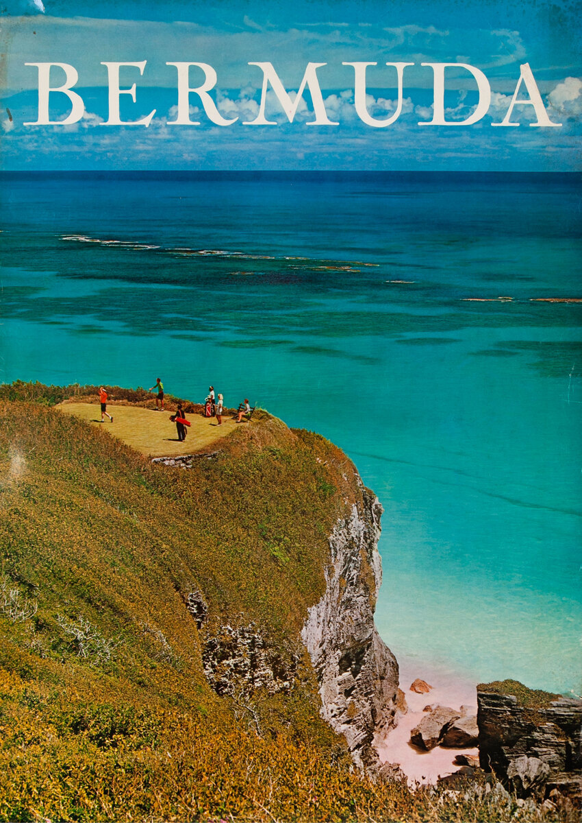Original Bermuda Travel Poster, Seaside Golf Course