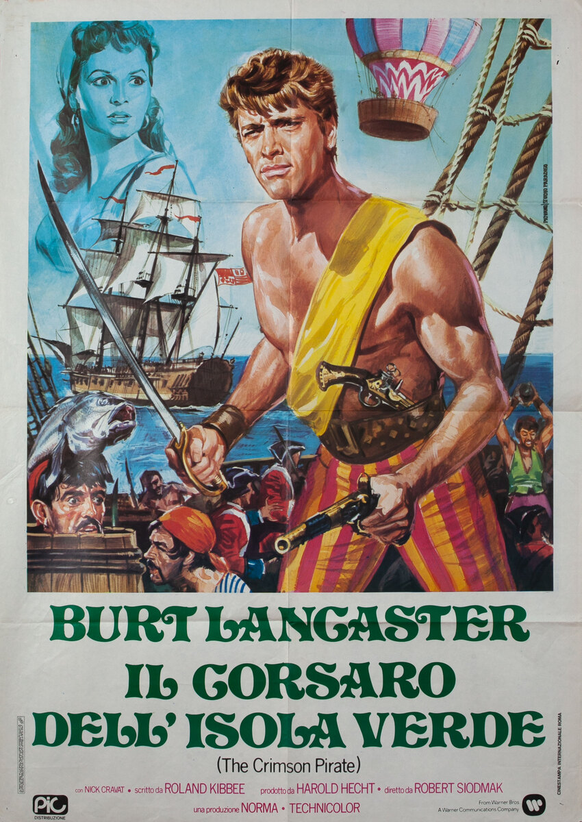 Il Corsaro Dell’ Isola Verde - The Crimson Pirate Italian Movie Poster