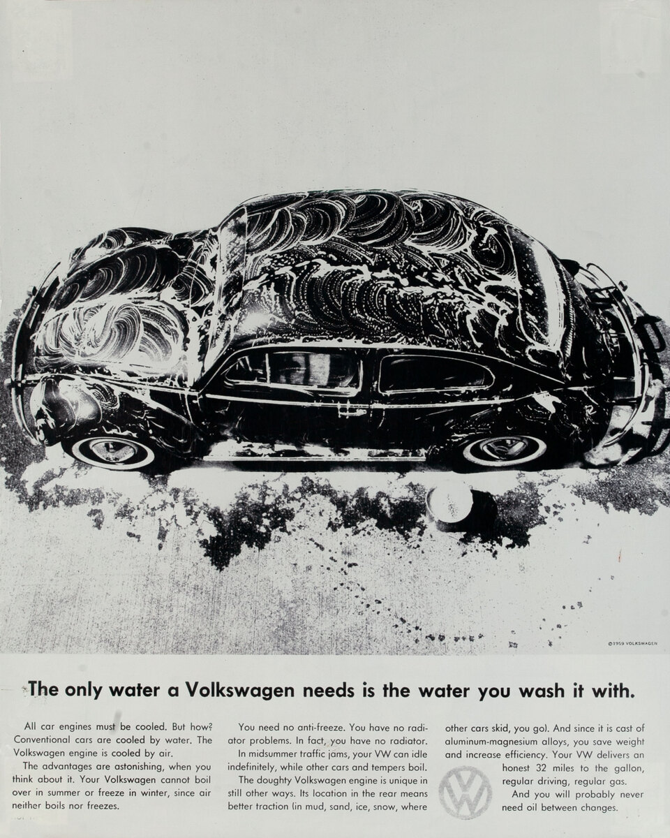 VW Beetle Poster - The only water a Volkswagen needs is the water you wash it with.