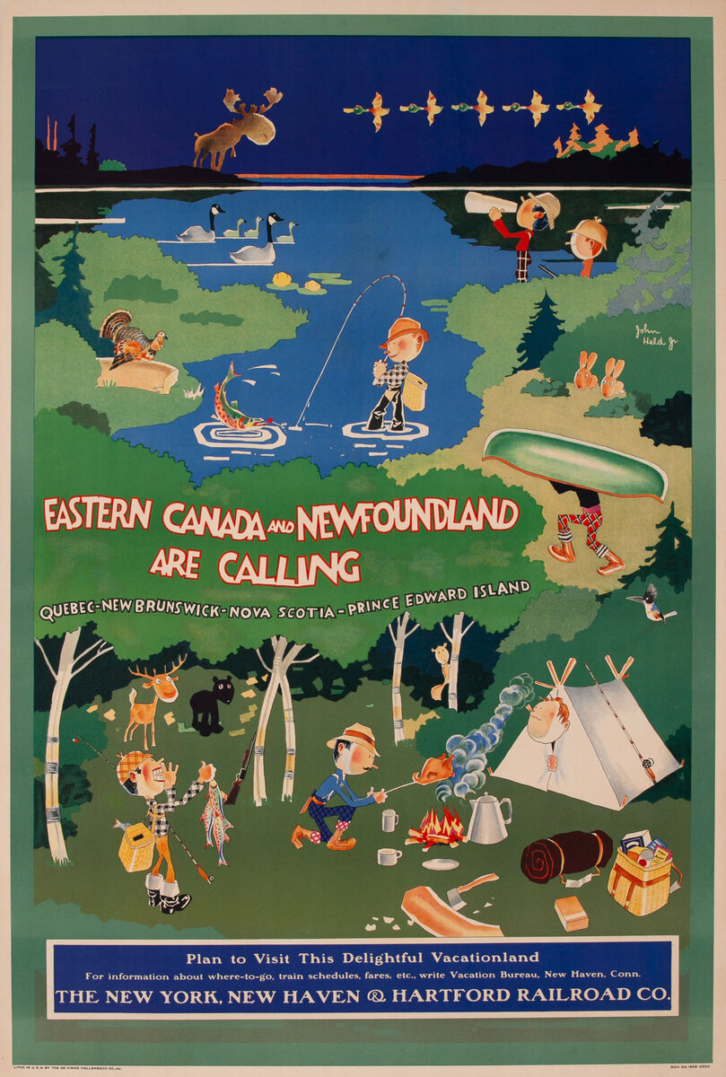 Eastern Canada and Newfoundland are Calling - New York, New Haven and Hartford Railroad Co Travel Poster