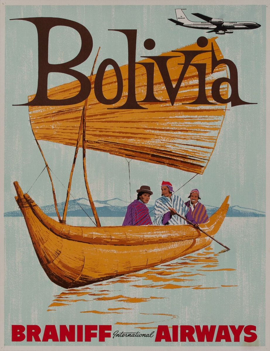 Bolivia Braniff International Airlines Reed Sailboat