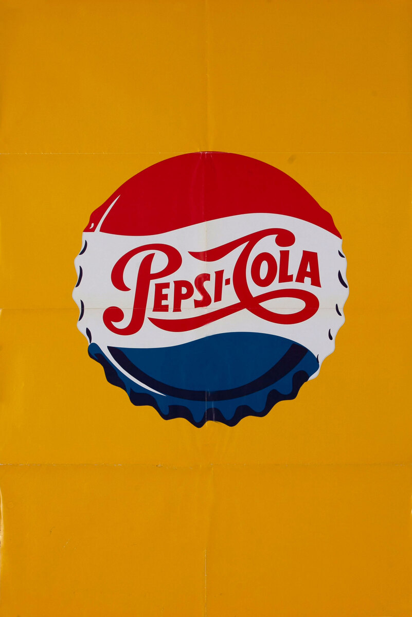 Pepsi Bottle Cap Poster Yellow Background