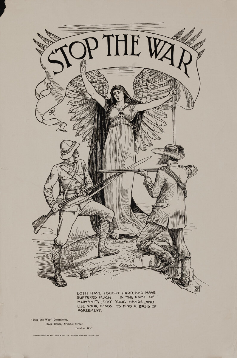 Stop the War - RARE Boer War Protest Poster 