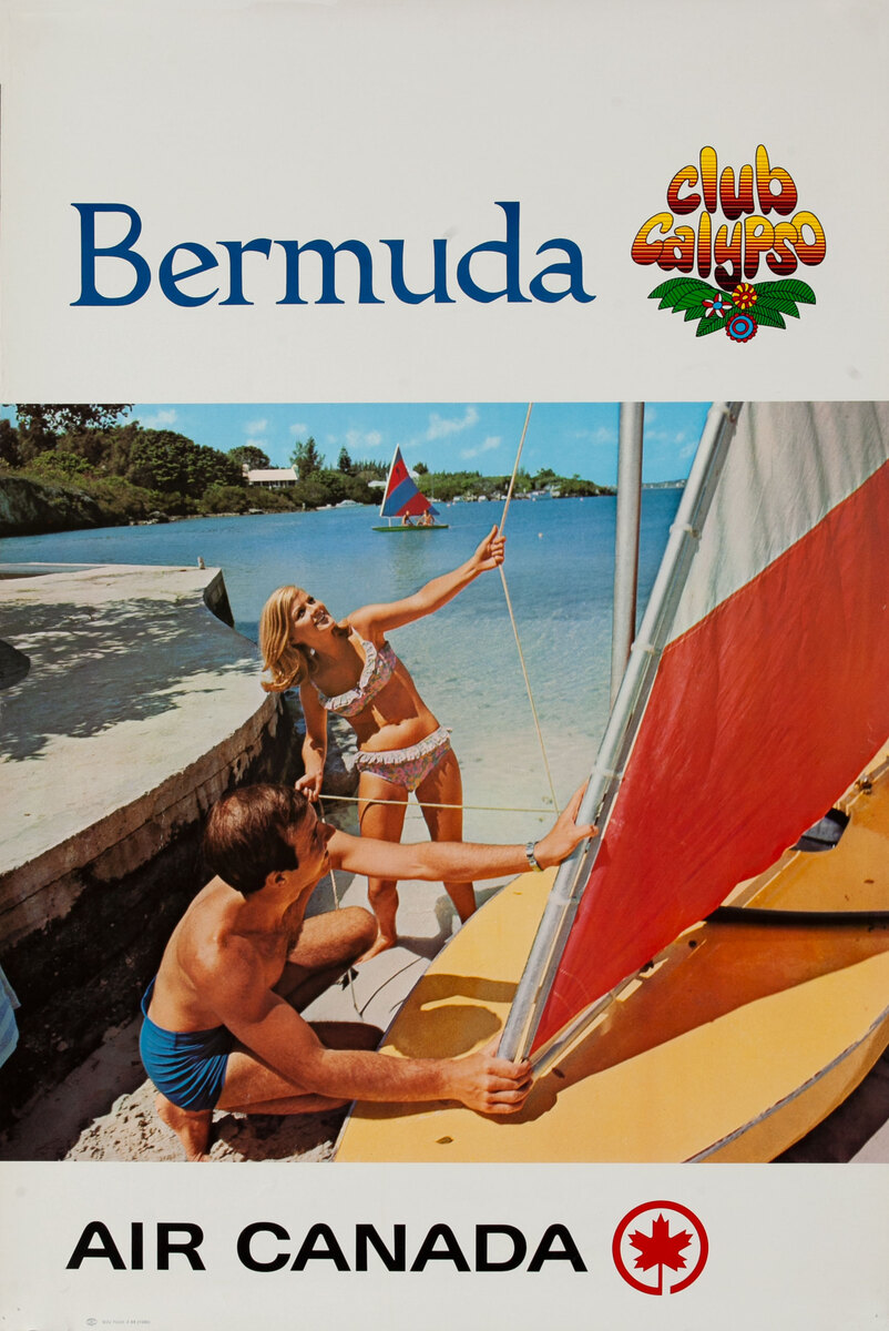 Air Canada Travel Poster Bermuda Club Calypso