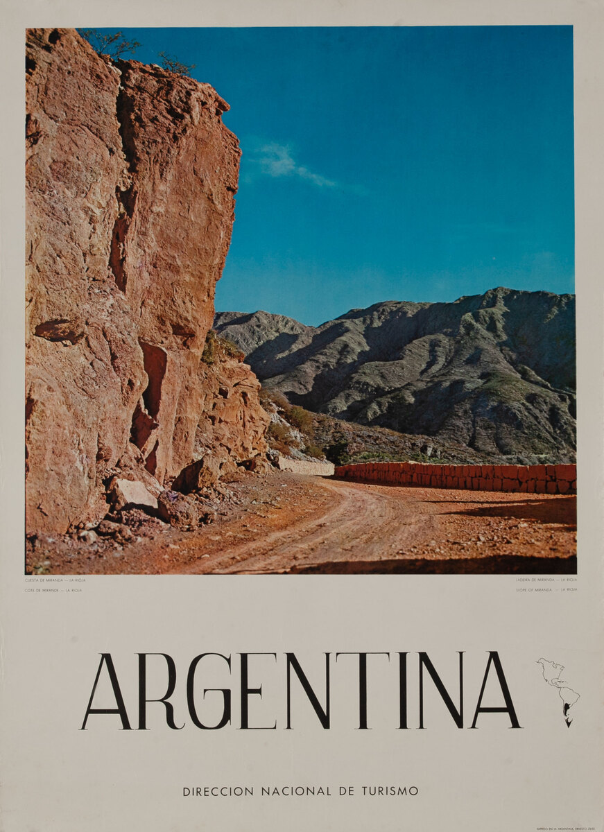 Slope of Miranda -La Rioja, Argentina Travel Poster