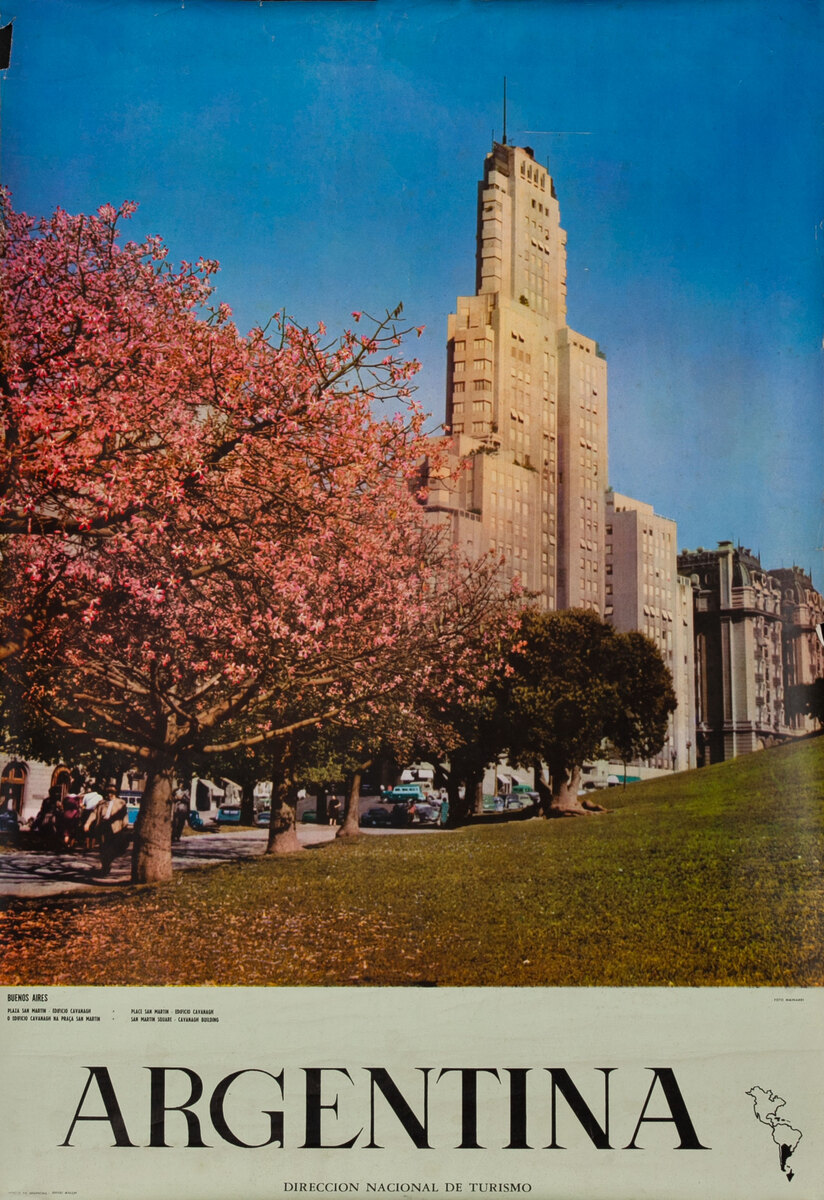 Buenos Aires Plaza San Martin Argentina Travel Poster 