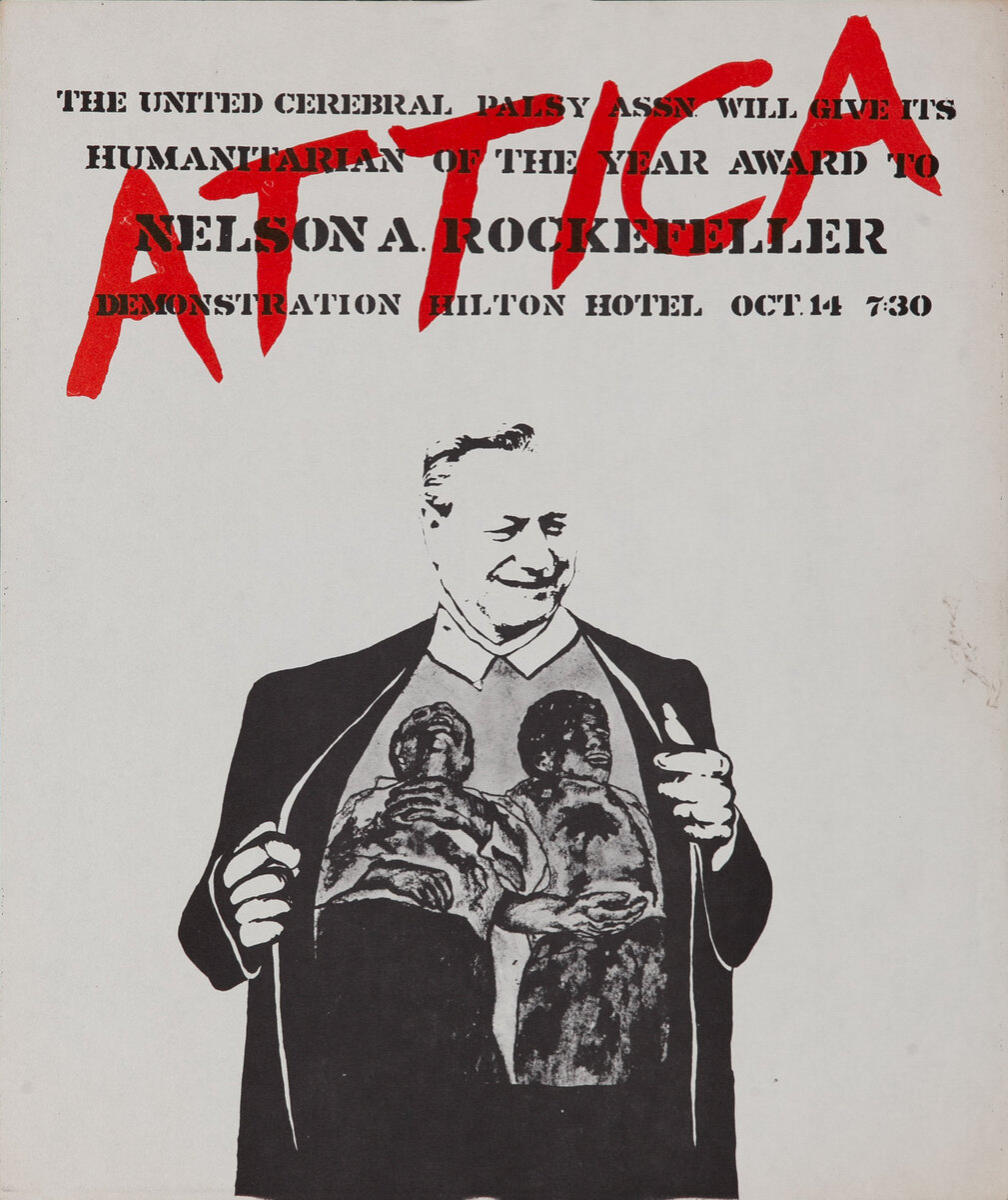 Nelson Rockefeller Attica Prison Protest Poster