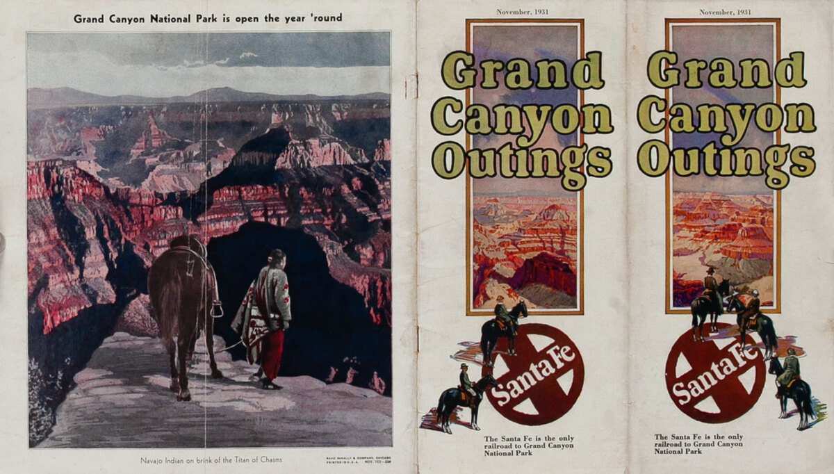 Santa Fe Railway Grand Canyon Outings Travel Brochure