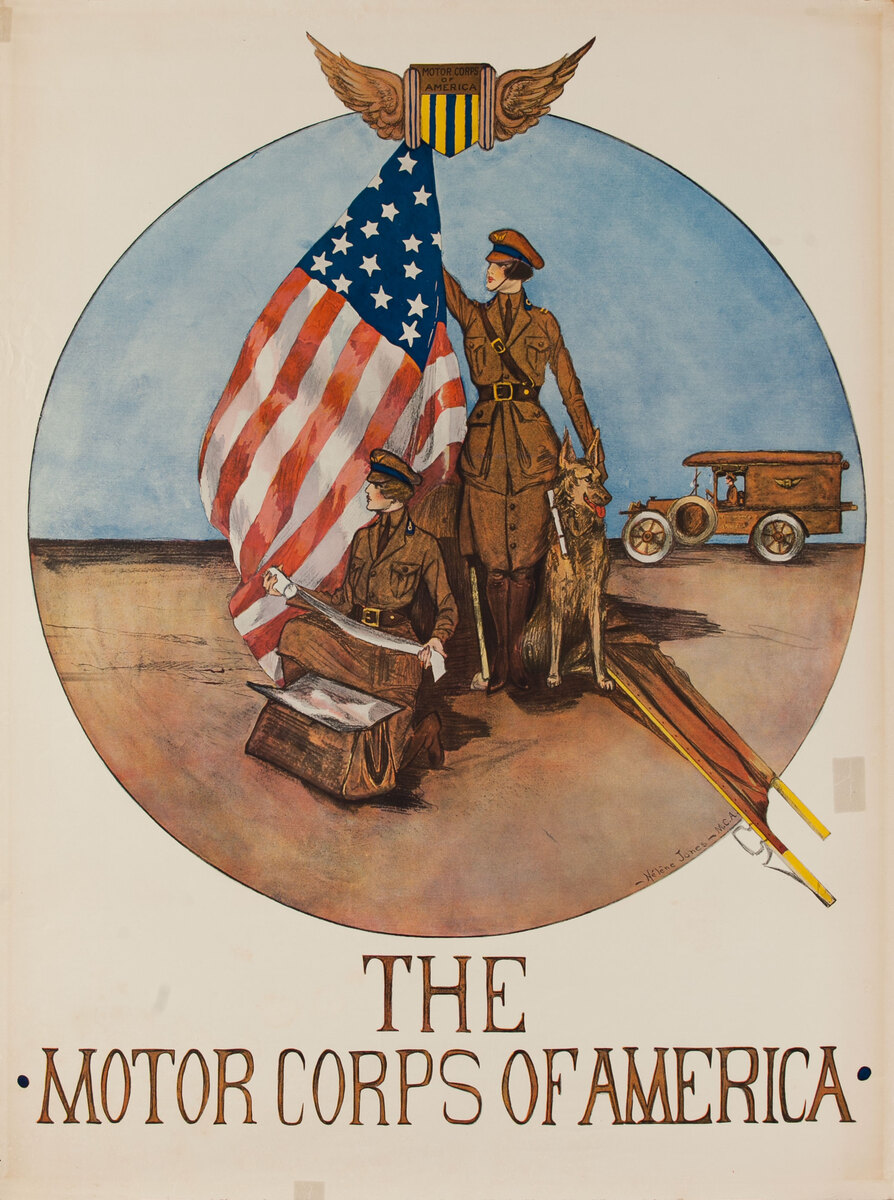 The Motor Corps of America WWI Recruiting Poster
