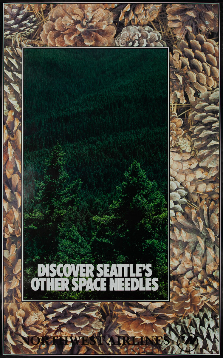 Northwest Airlines Discover Seattle’s Other Space Needle Travel Poster
