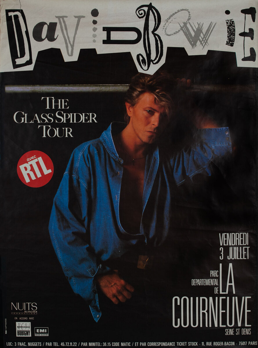 David Bowie The Glass Spider Tour French Concert Poster 