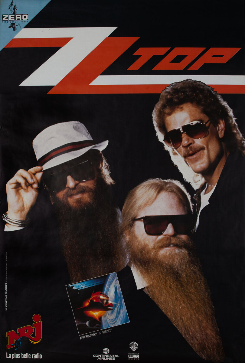 ZZ Top Afterburner French Advertising Poster