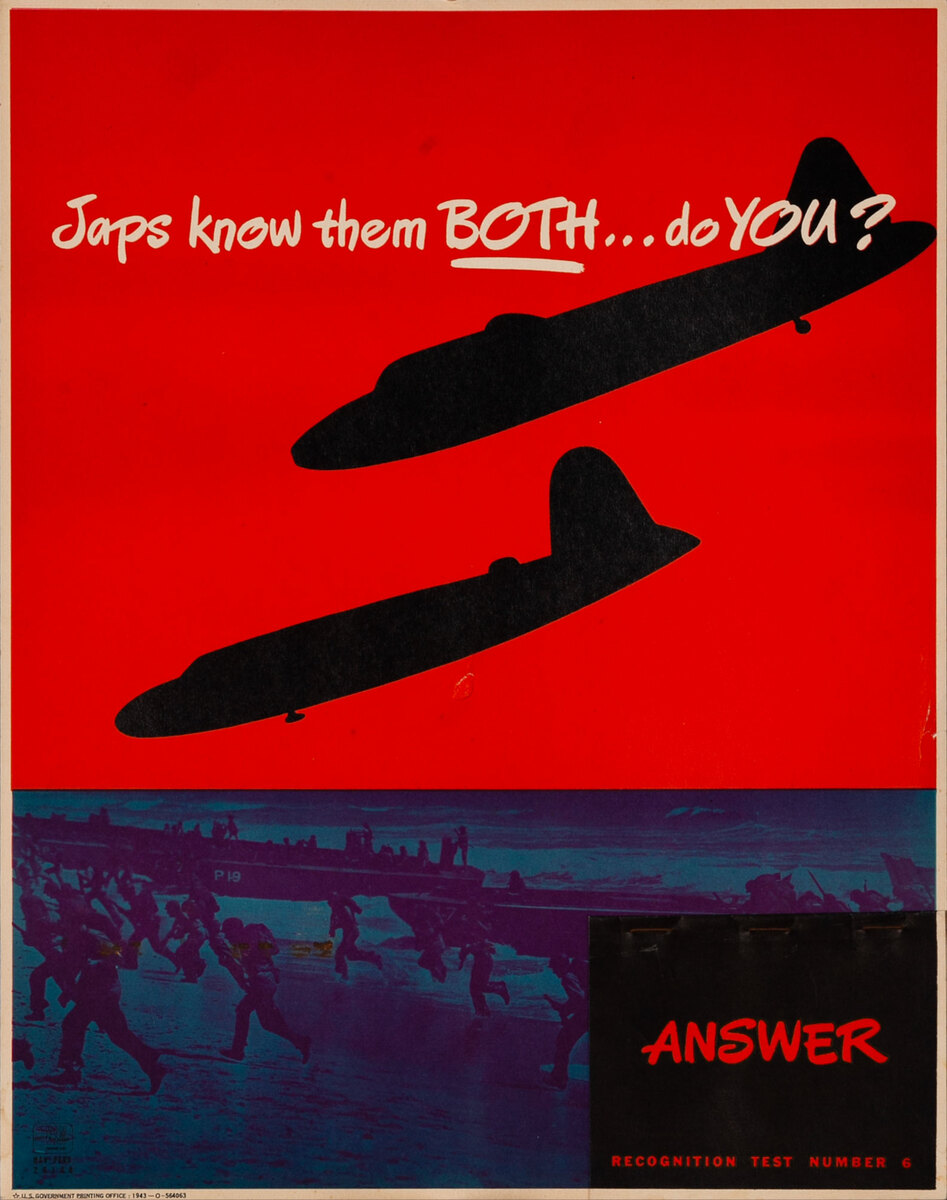 Japs know them BOTH… do YOU? - WWII Aircraft Recocgnition Training Chart