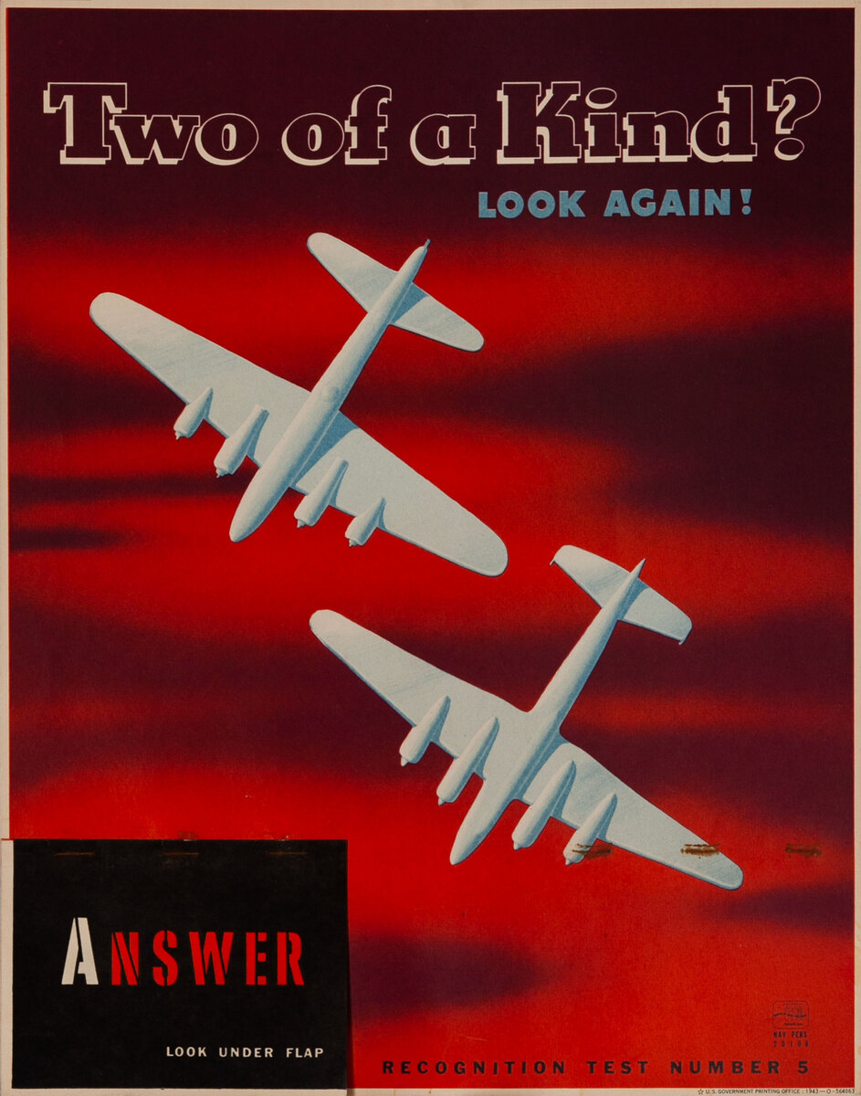 Two of a Kind? - WWII Aircraft Recocgnition Training Chart