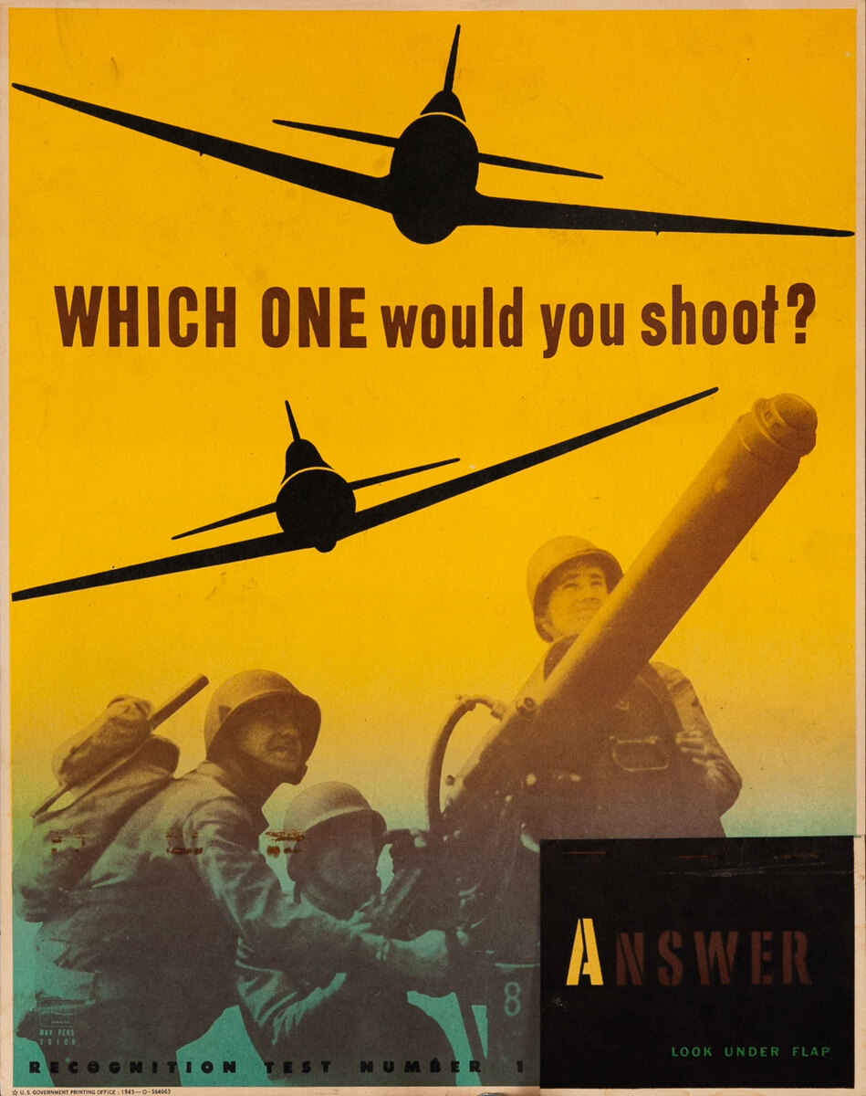 WHICH ONE would you shoot? - WWII Aircraft Recocgnition Training Chart