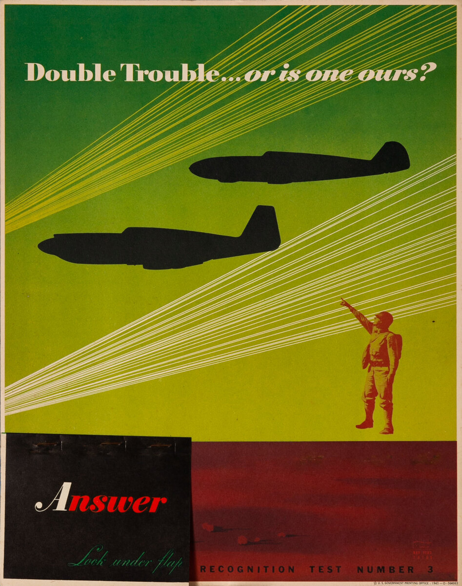 Double trouble …or is one ours? - WWII Aircraft Recocgnition Training Chart