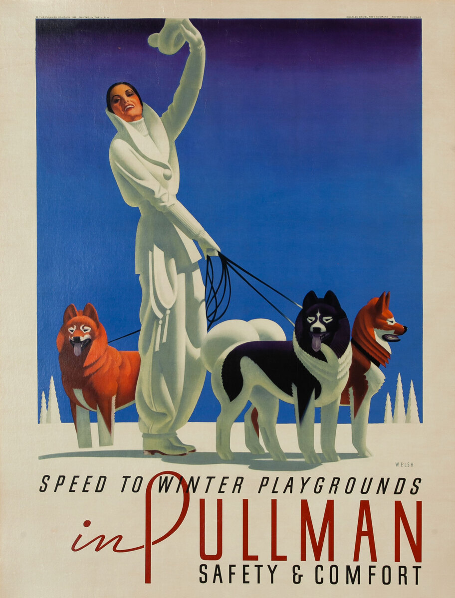 Speed to Winter Playgrounds in Pullman Safety and Comfort - American Rail Poster